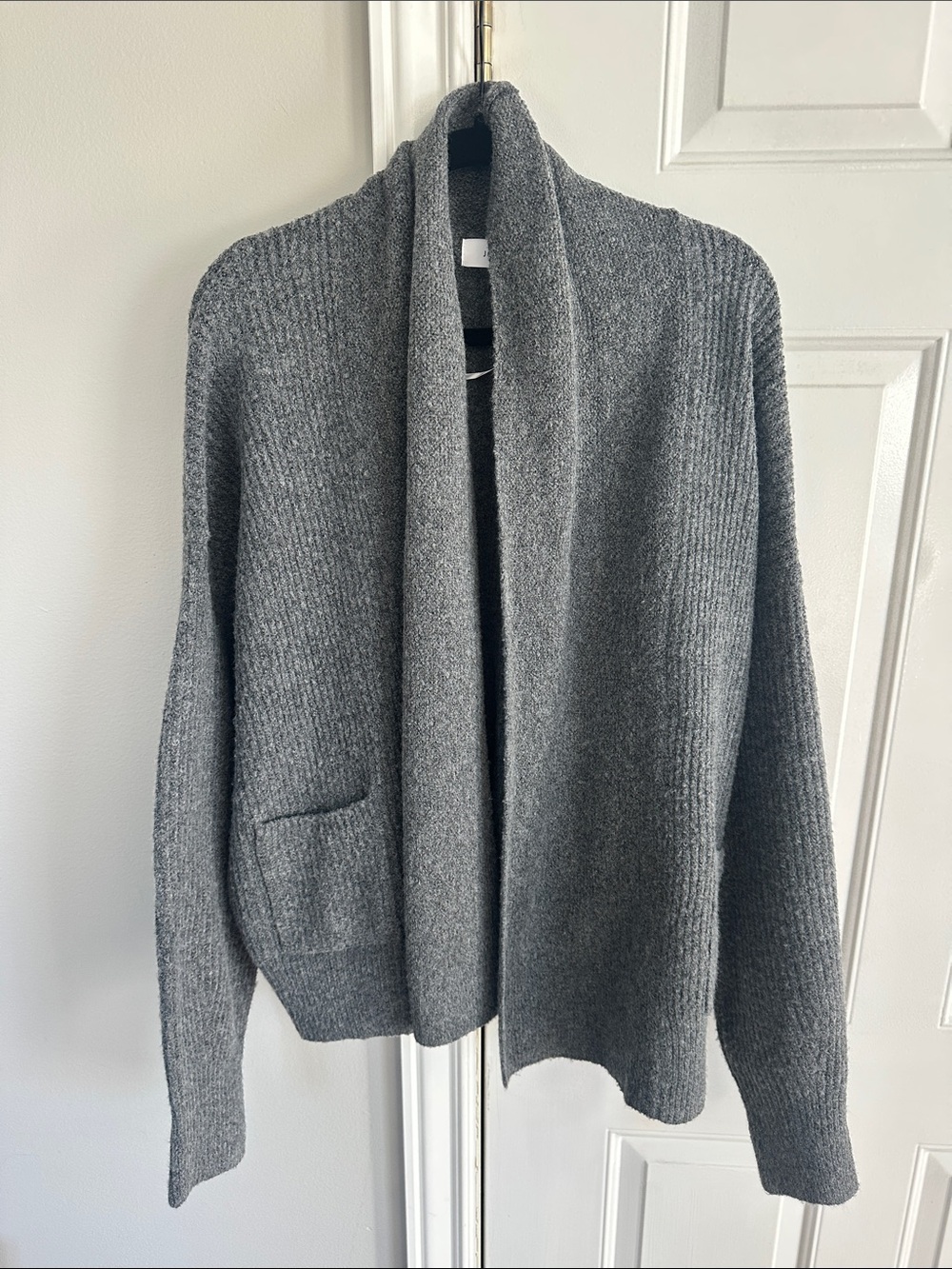 John + Jenn Gray Shawl Collar Knit Cardigan